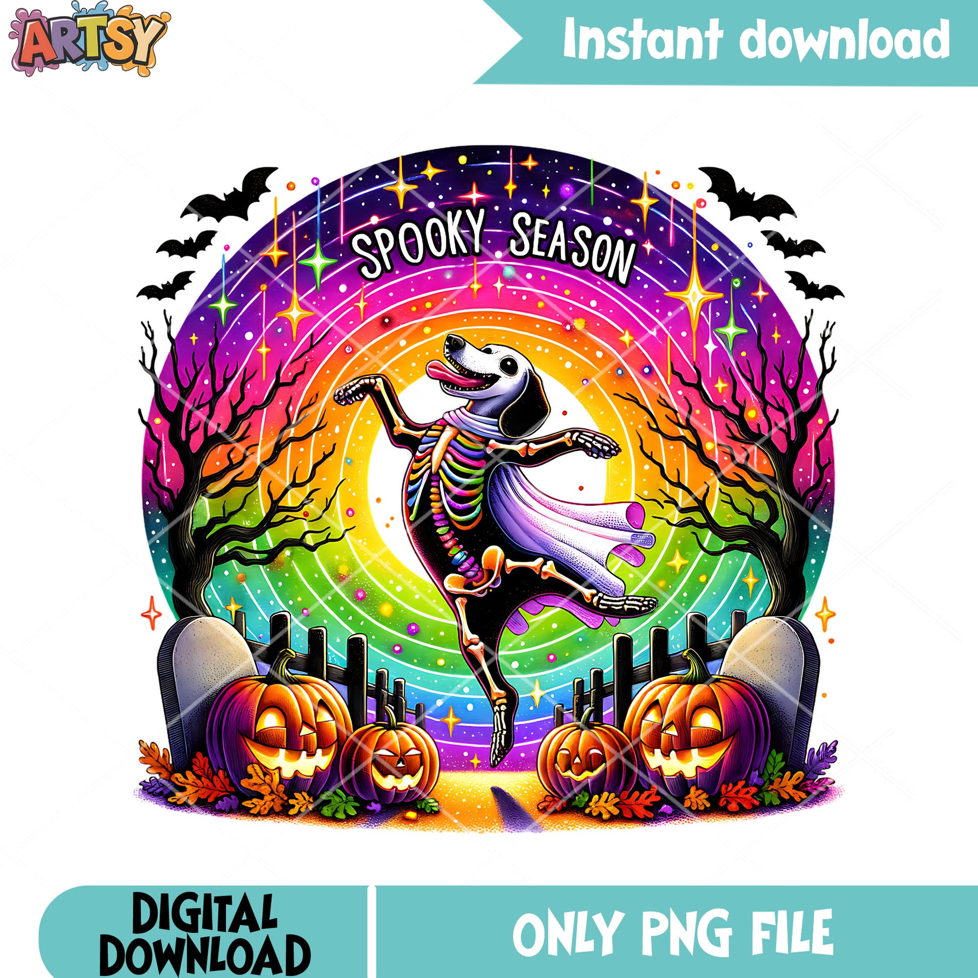 Stary night and the Dog png, jack o lantern png, scary halloween png