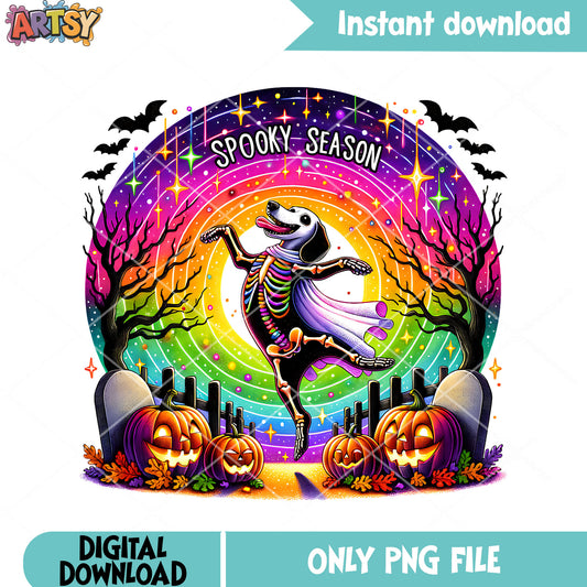 Stary night and the Dog png, jack o lantern png, scary halloween png