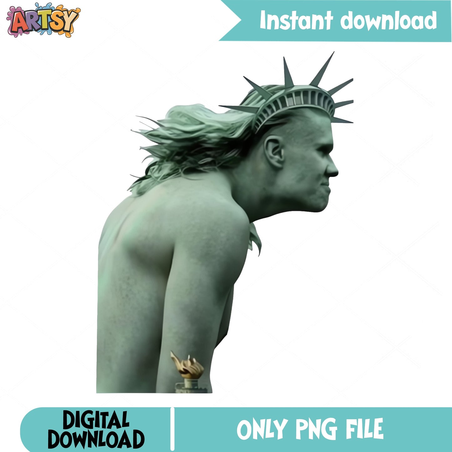 Statue Of Liberty Man Funny Meme PNG, 4th Of July PNG, Patriotic PNG
