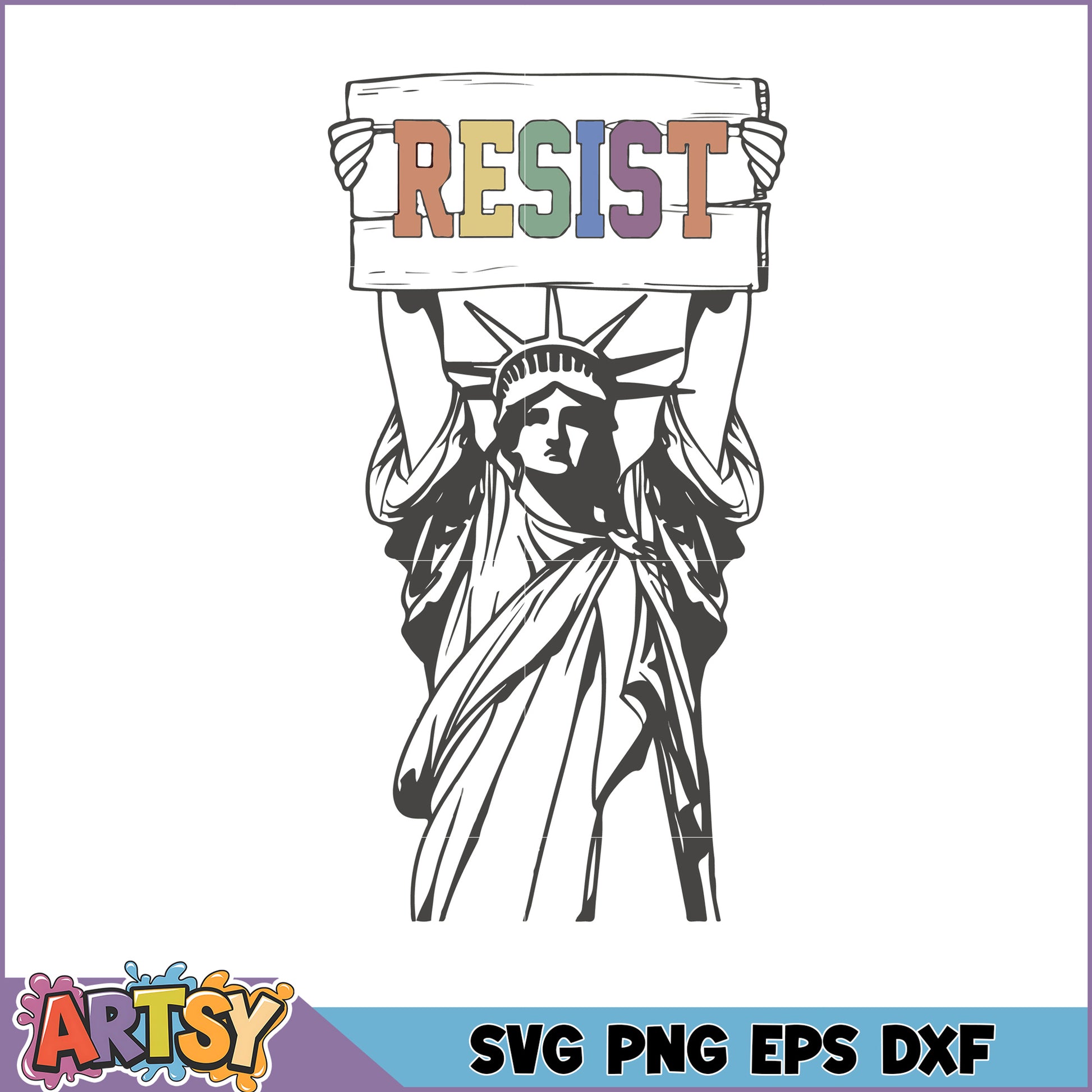 Statue of Liberty Resist SVG Cut File