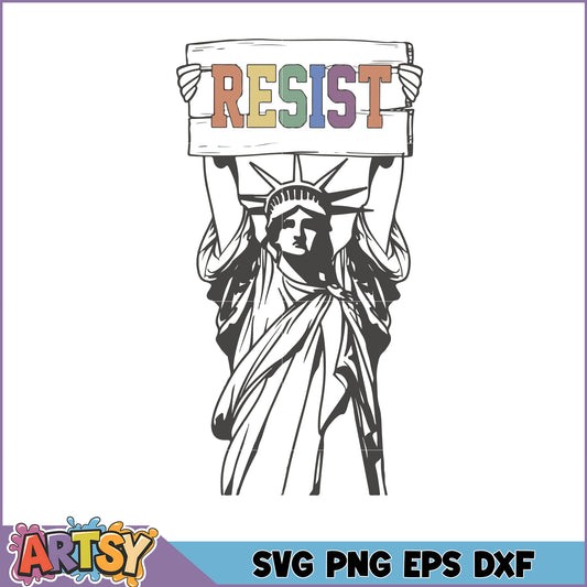 Statue of Liberty Resist SVG Cut File