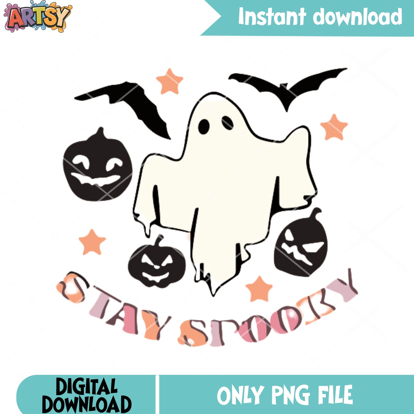 Stay spooky scary bats png, jack o lantern png, scary halloween png