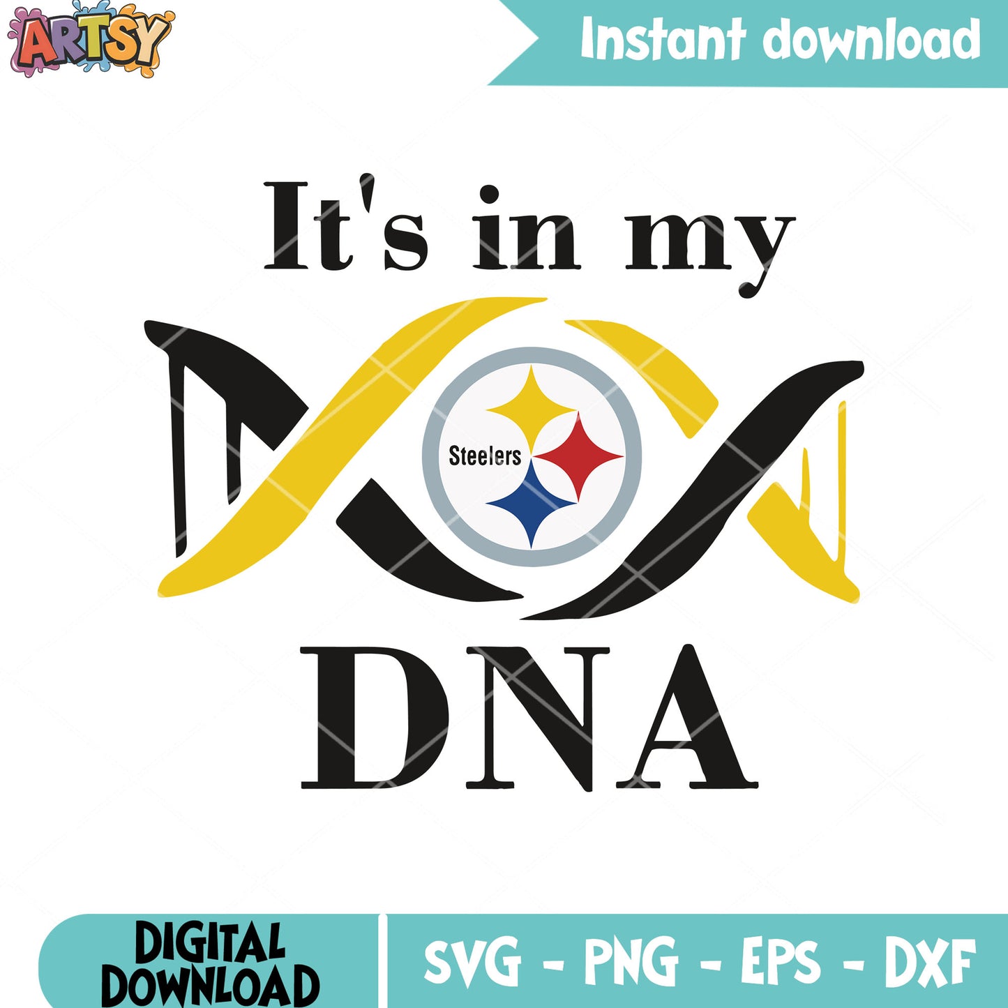 Steel dna football team svg, super bowl svg, pittsburgh steelers svg