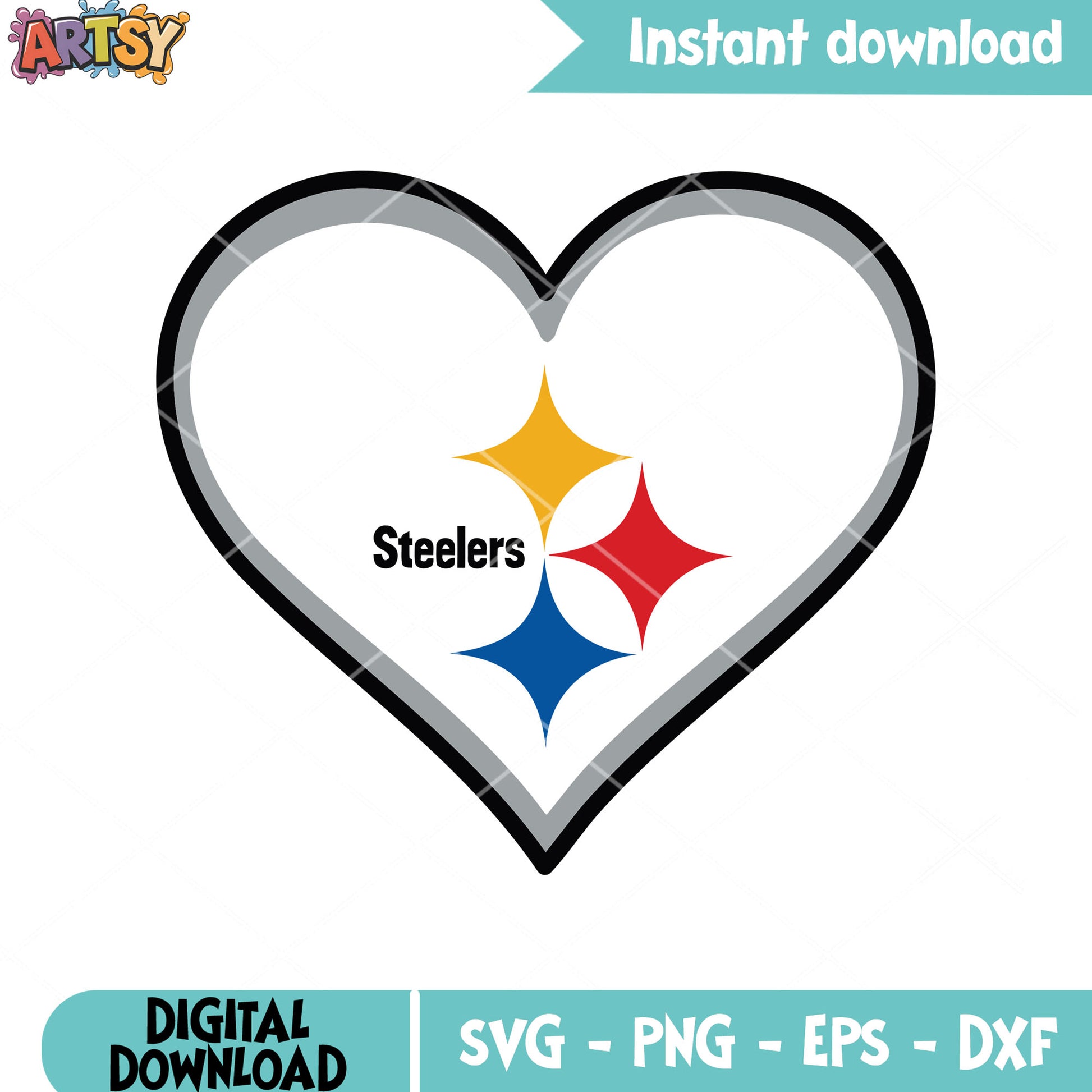 Steelers heart svg, steelers svg, nfl football teams svg