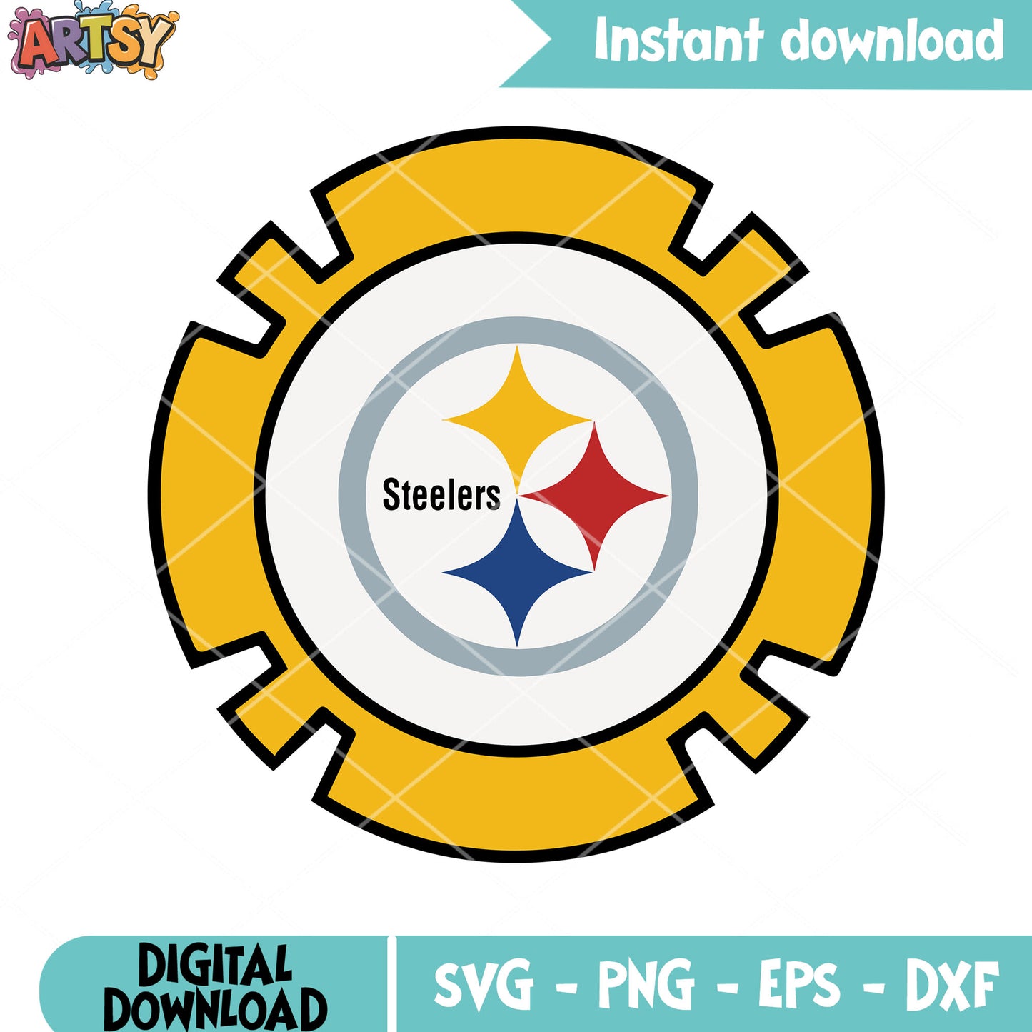 Steelmark golden gear svg, nfl svg, pittsburgh steelers svg