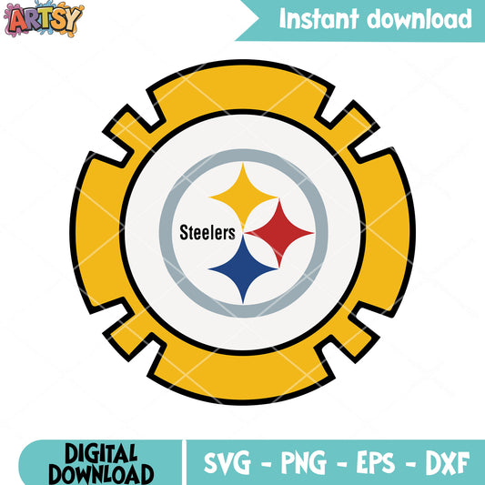 Steelmark golden gear svg, nfl svg, pittsburgh steelers svg