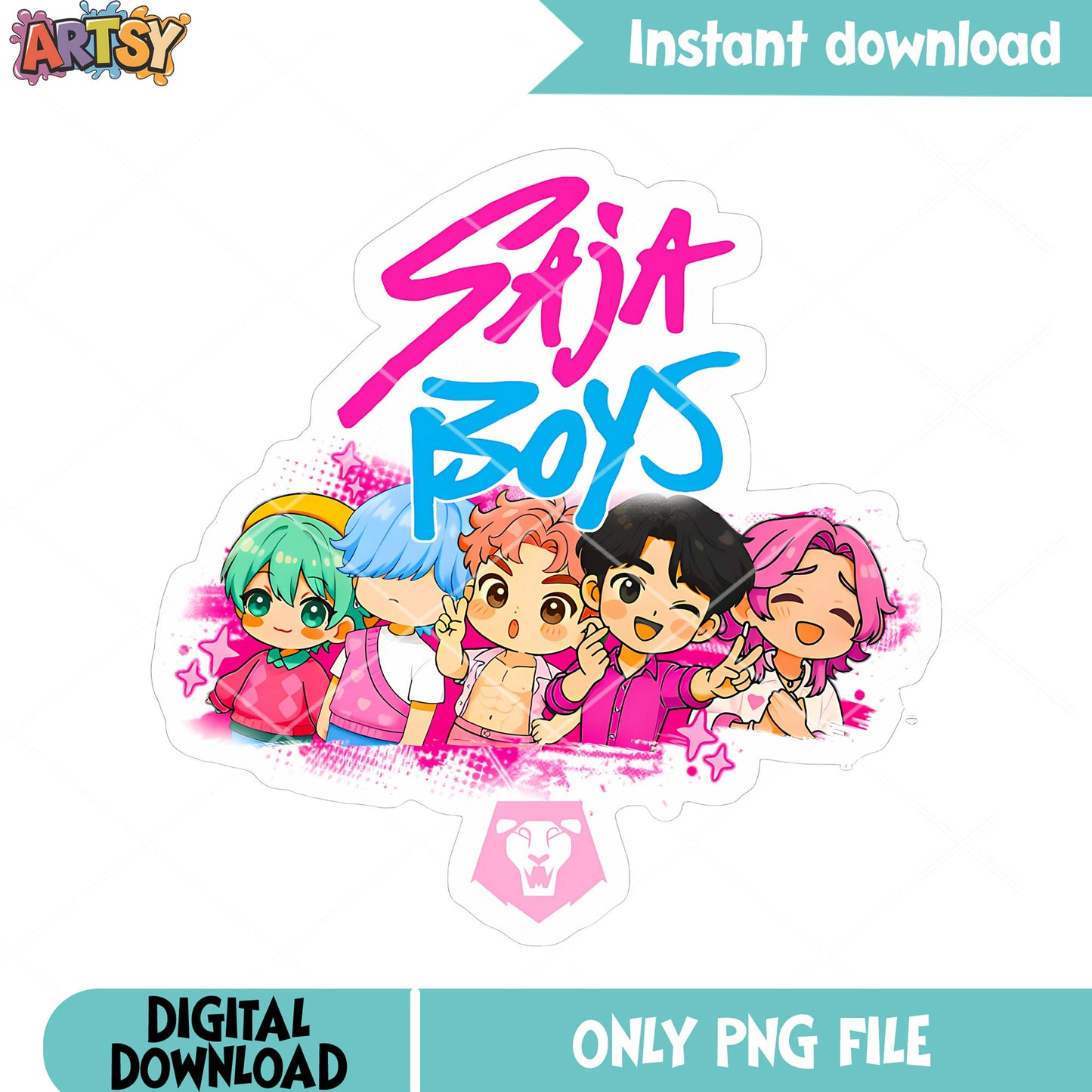 Sticker chibi saja boys kpop png, boys chibi cute png, anime chibi png