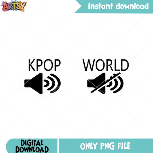 Sticker kpop world png, world volum png, meme fan kpop png