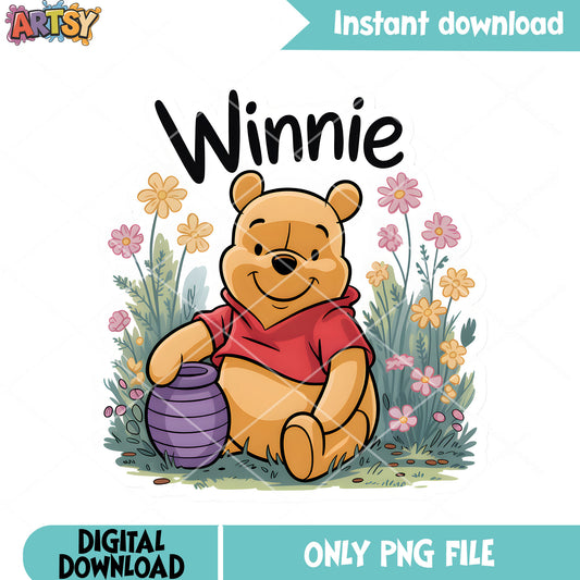 Sticker pooh winnie poster png, winnie the pooh png,​ disney poster png