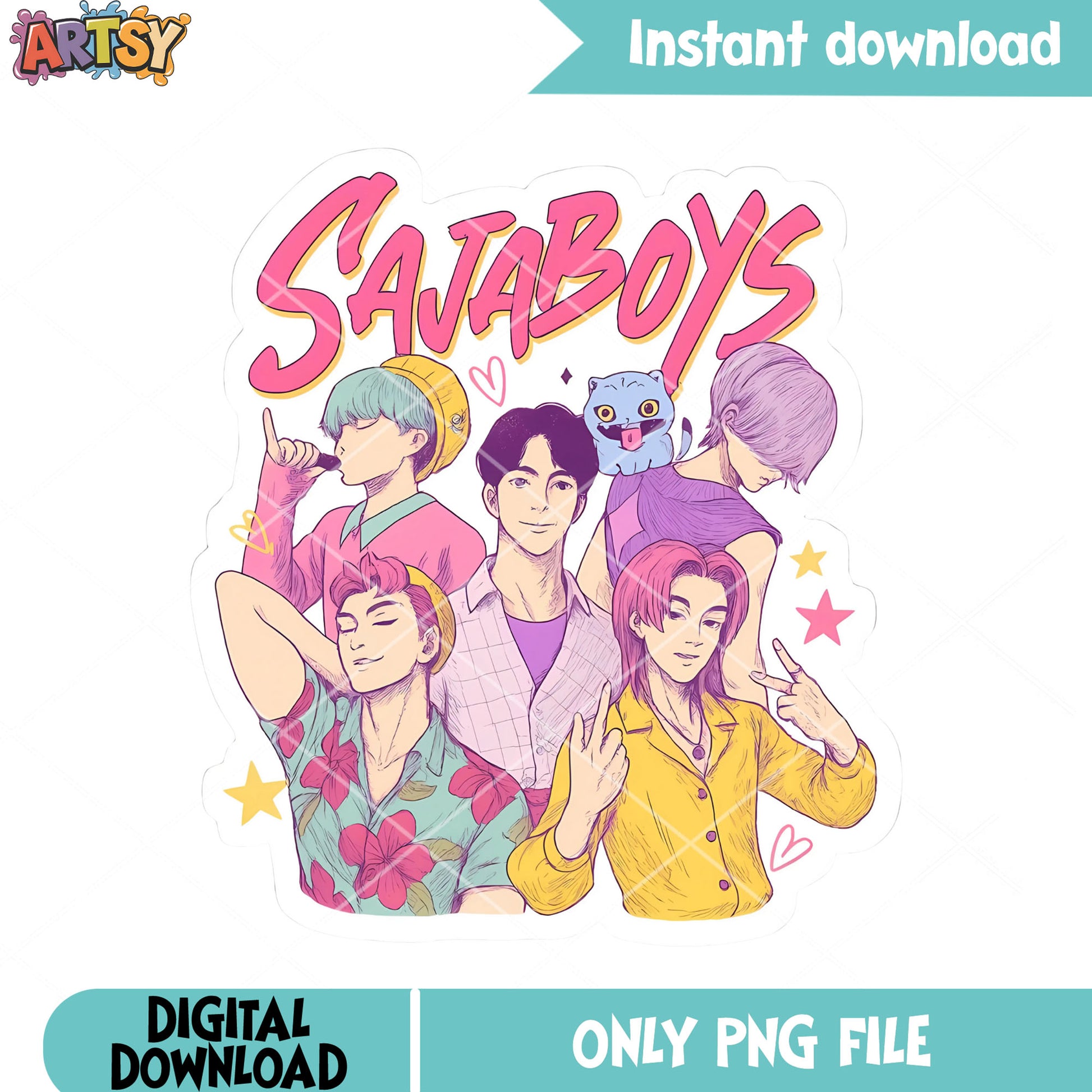 Sticker saja boys kpop png, anime sticker boys png, saja kpop png
