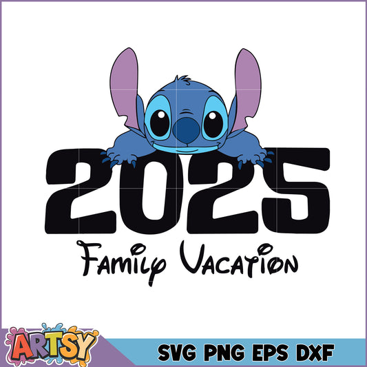 Stitch 2025 Family Vacation SVG