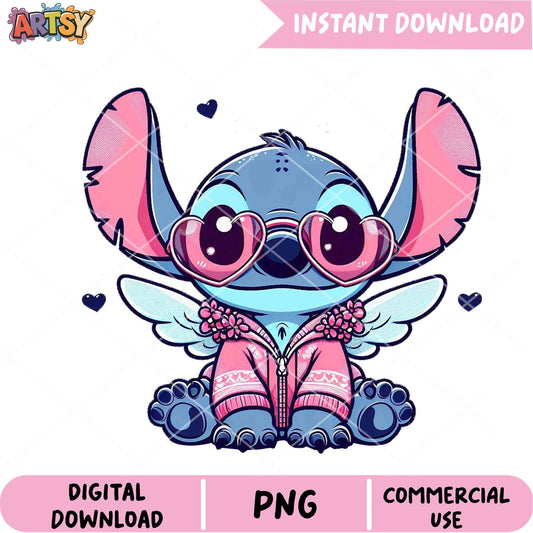 Stitch Cupid Valentine Png, Lilo & Stitch Png, Stitch Png