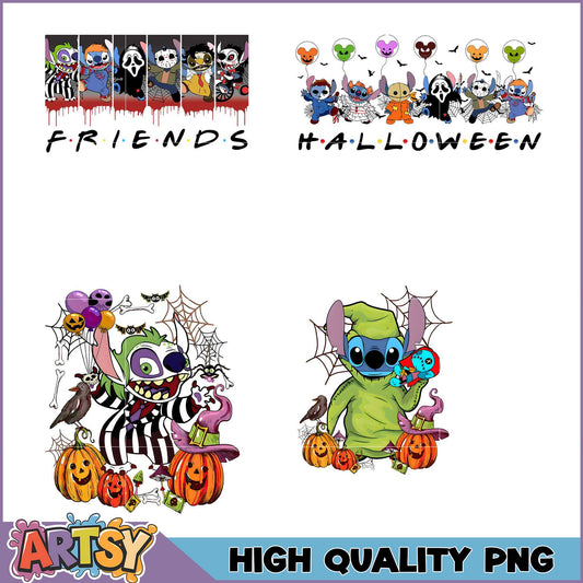 Stitch Halloween PNG Bundle High-Quality Designs
