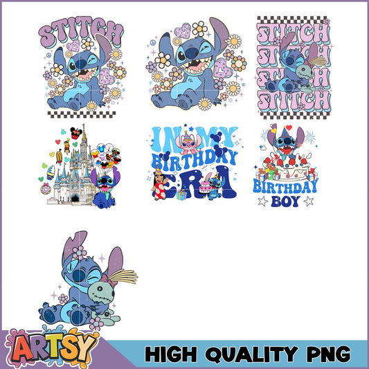 Stitch PNG Bundle Cute Designs for Shirts & Crafts