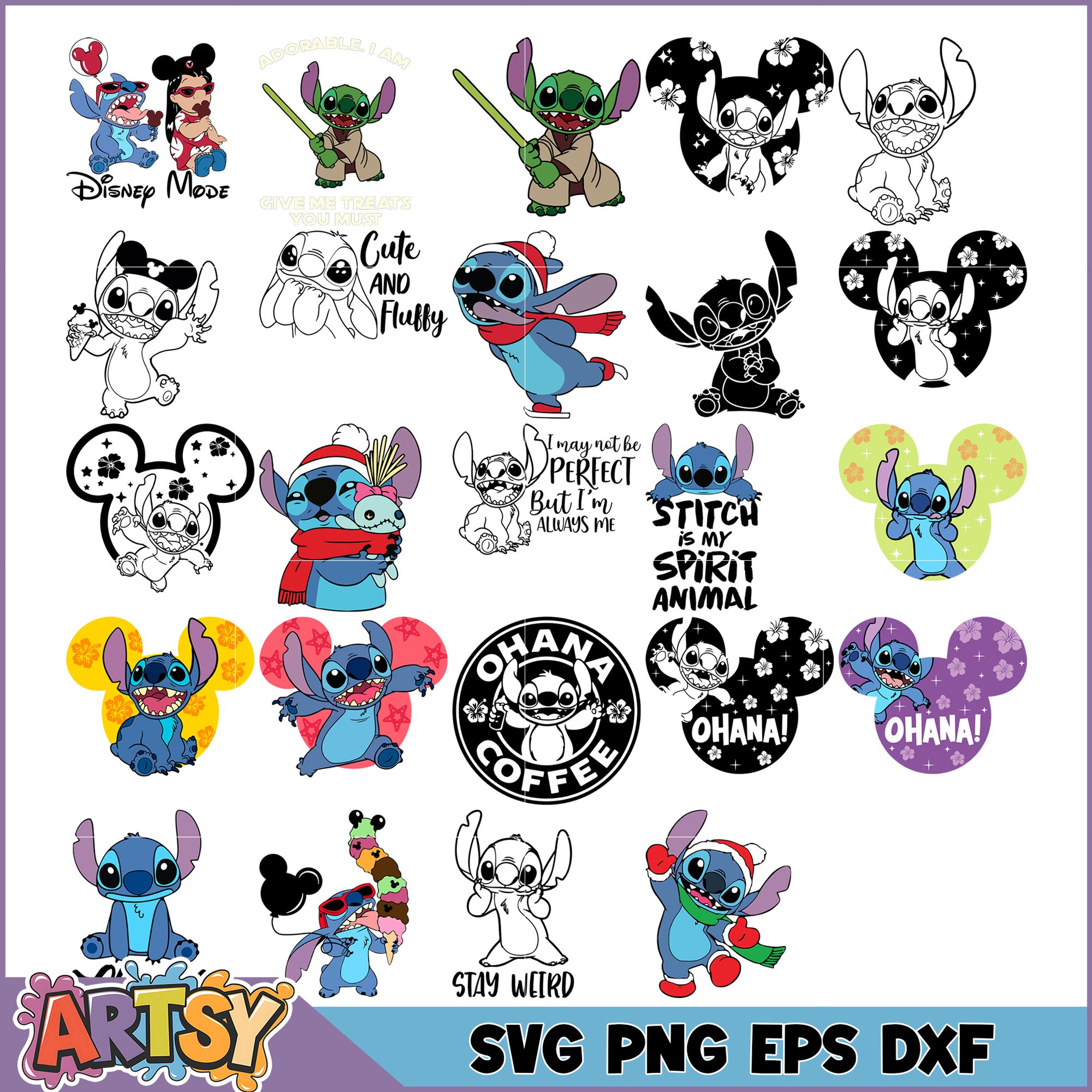 Stitch SVG Bundle 20 Designs – Artsysvg