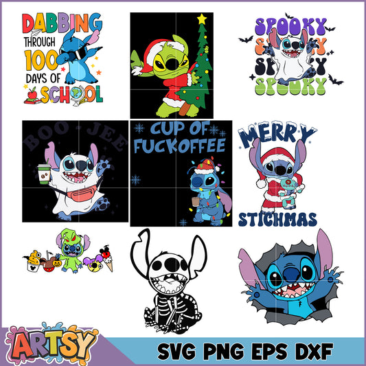 Stitch SVG Bundle Cute Designs PNG EPS DXF
