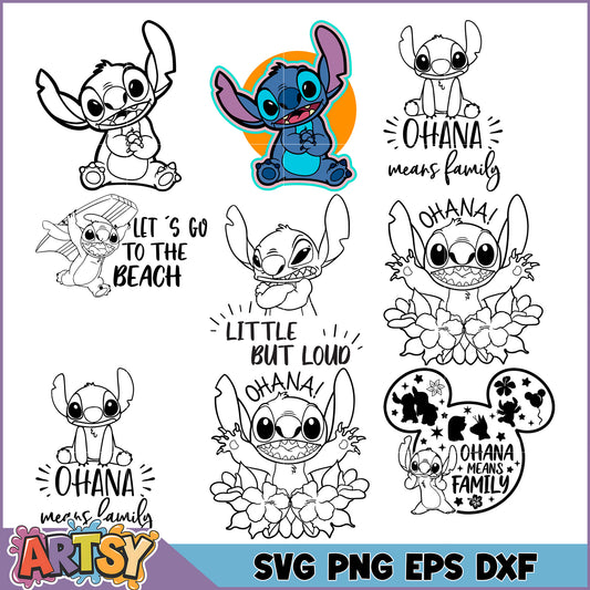 Stitch SVG Bundle Ohana Means Family
