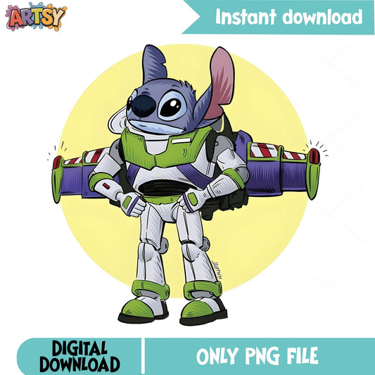 Stitch As Buzz Lightyear PNG, Disney Toy Story PNG, Lilo And Stitch PNG