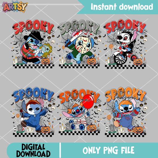 Stitch horror movies png bundle, horror movies png, stitch horror png