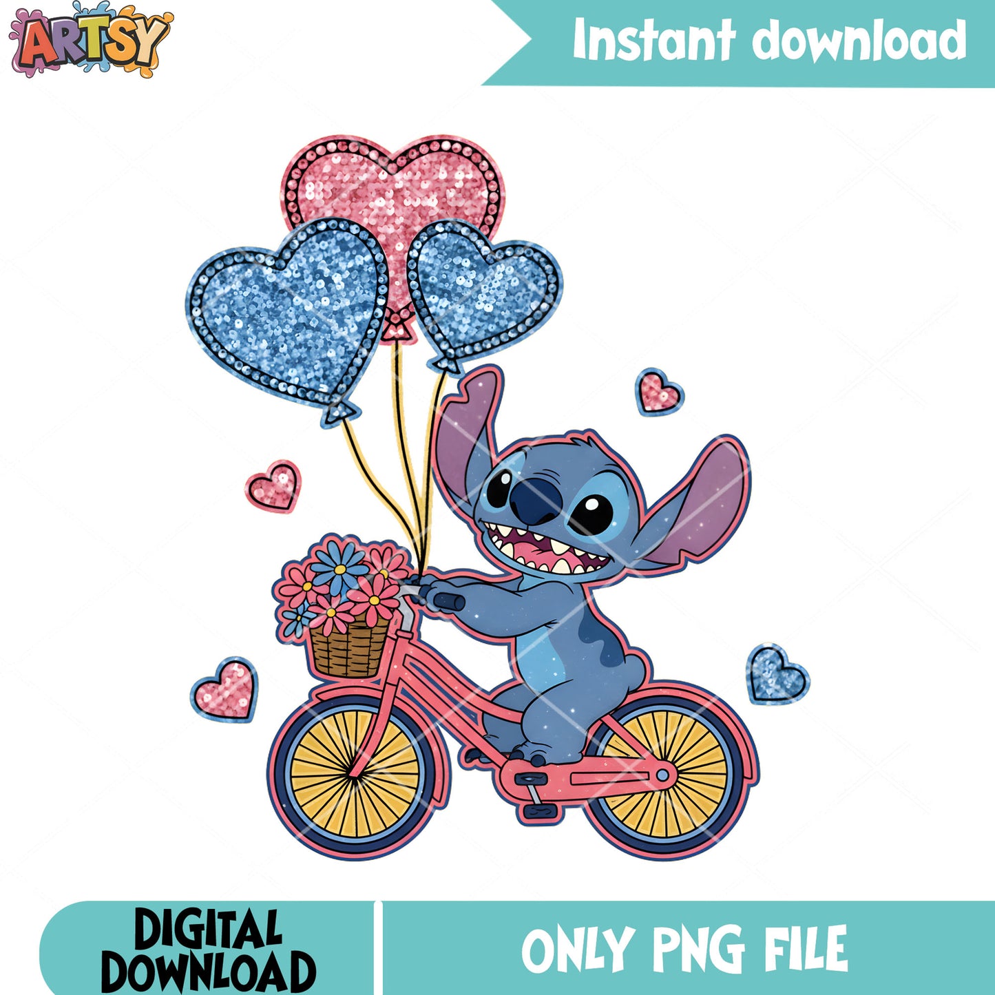 Stitcker stitch valentine png, valentine gifts png, disney valentine png