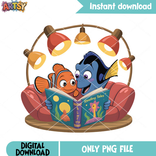 Story time nemo dory png, clownfish nemo png, dory fish png