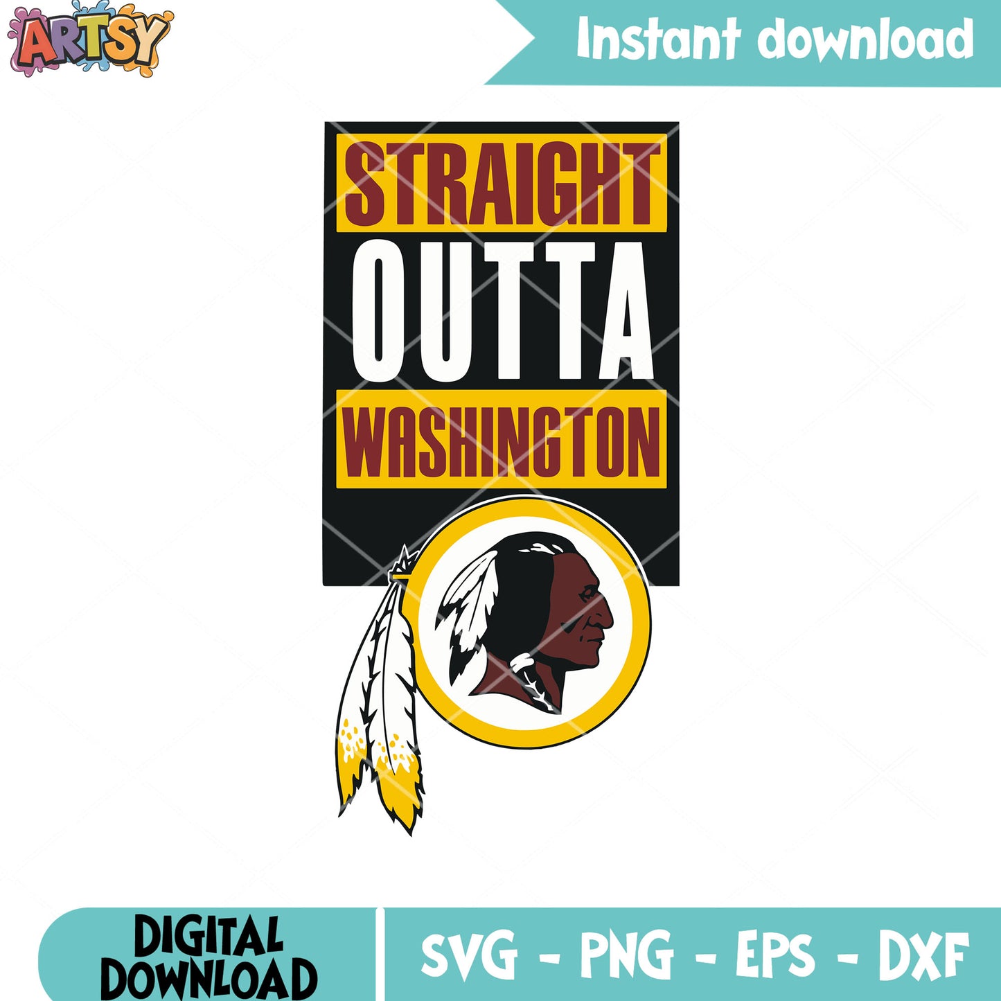 Straight outta washing ton svg, nfl football svg, boston redskins svg