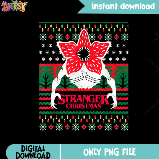Stranger Things Christmas Epic Demogorgon Ugly Sweater