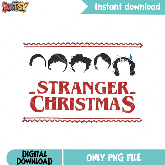 Stranger christmas png, stranger things png, christmas poster ​​png