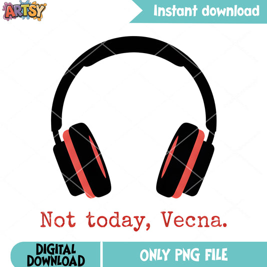Stranger headphone not today png, vecna max png, mayfield art png