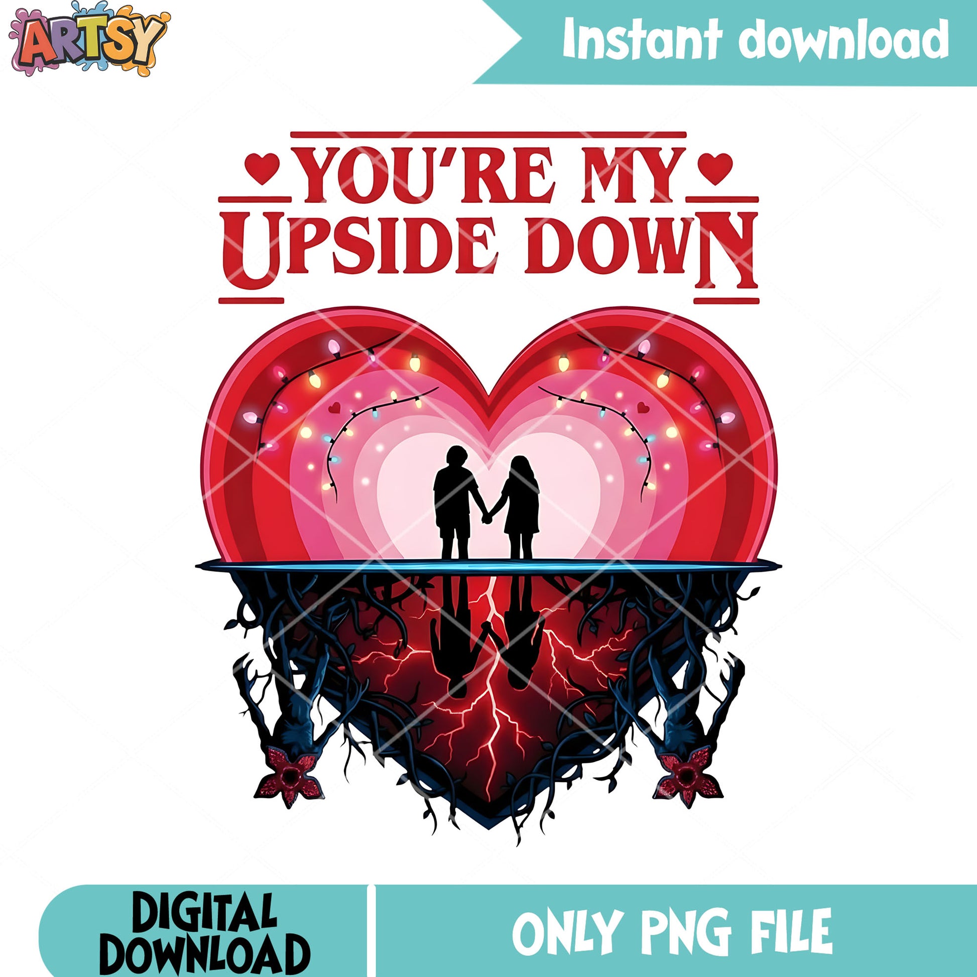 Stranger valentine png, stranger things 5 png,upside down png
