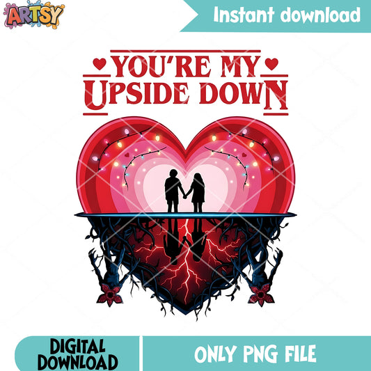 Stranger valentine png, stranger things 5 png,upside down png
