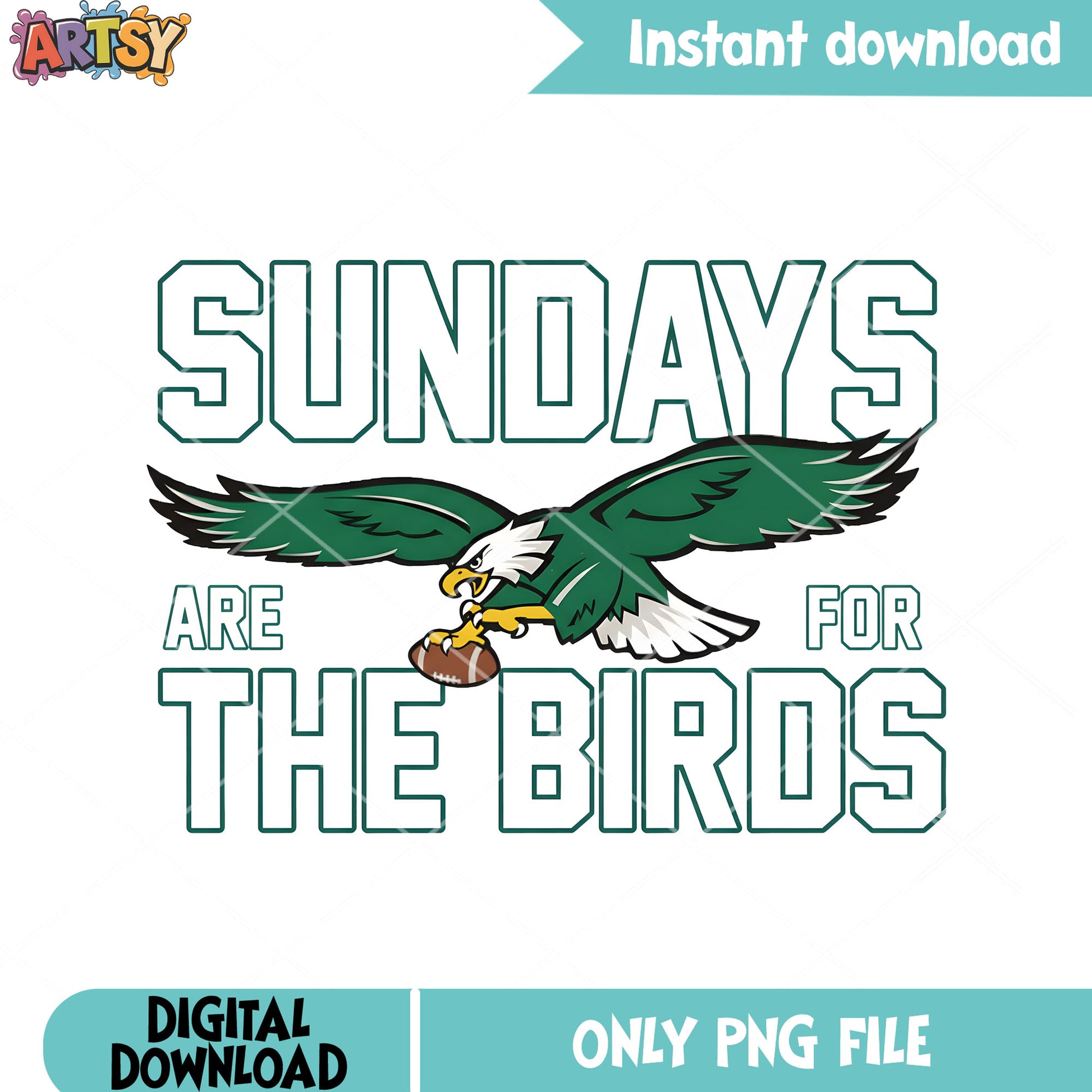 Sunday are for the birds png, Philadelphia Eagles png, green eagle png