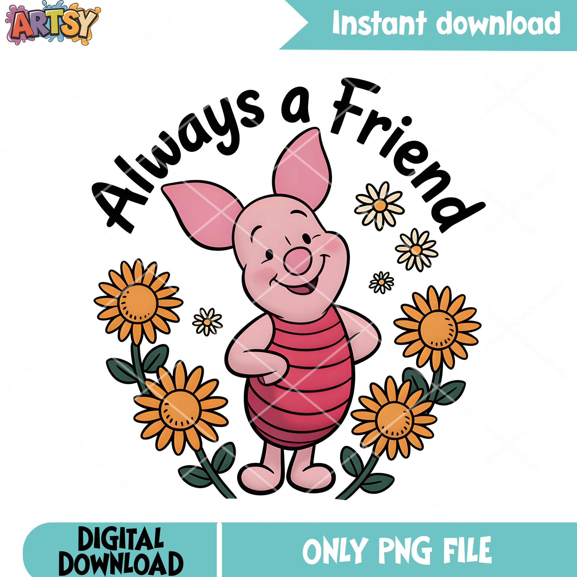 Sunflower piglet friends png, winnie the pooh piglet png, pooh friends png