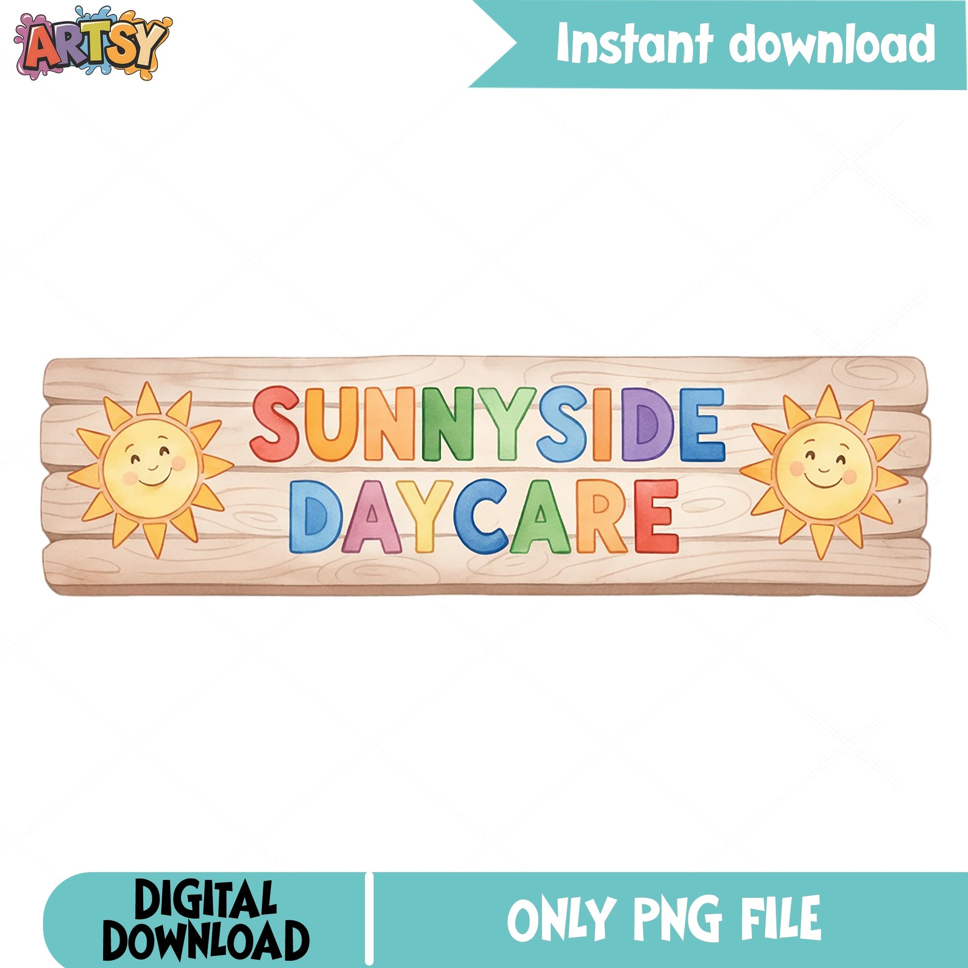 Sunnyside Daycare PNG, Cute Sun Sign Clipart, Daycare PNG