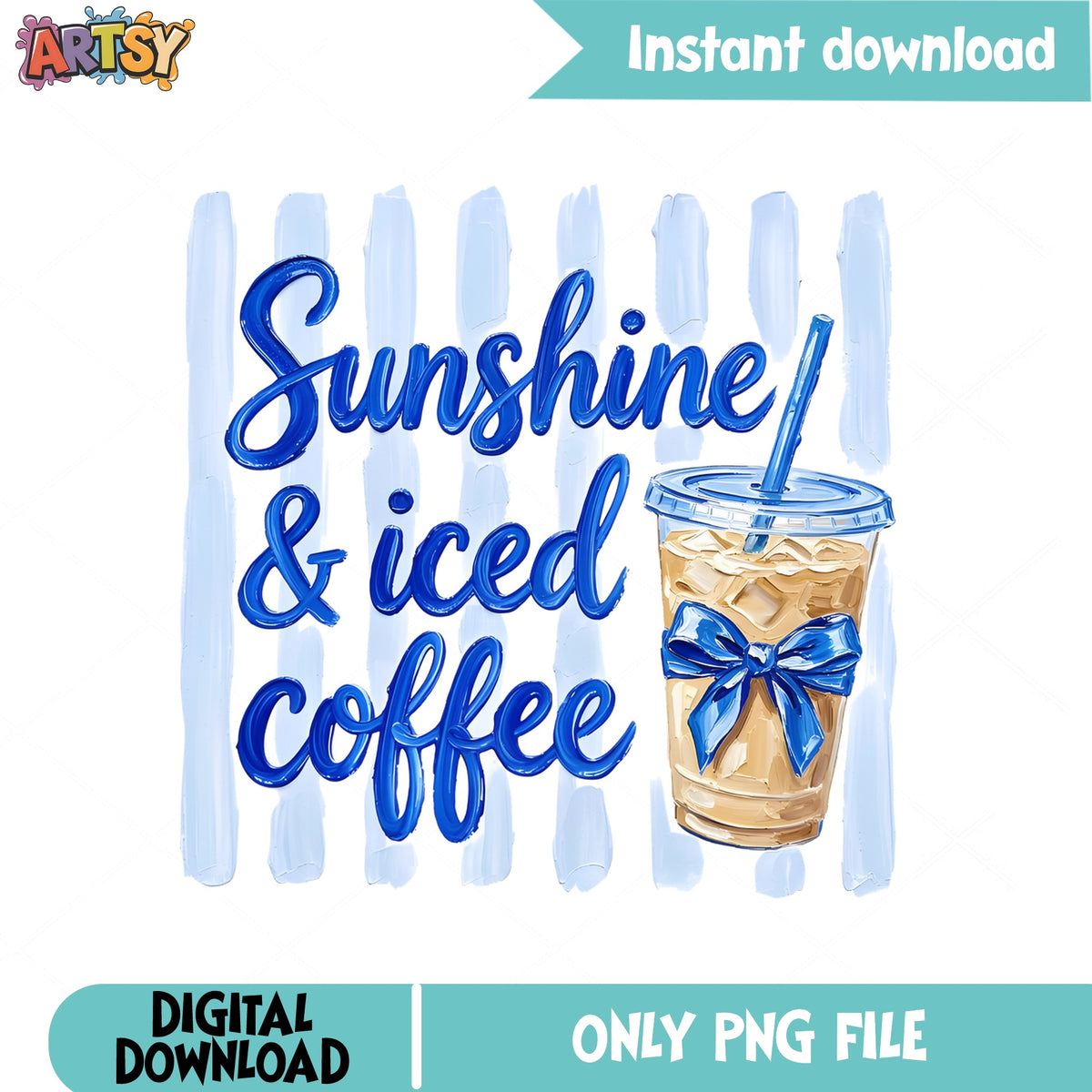 Sunshine And Iced Coffee PNG, Summer Coffee Lover, Coquette PNG