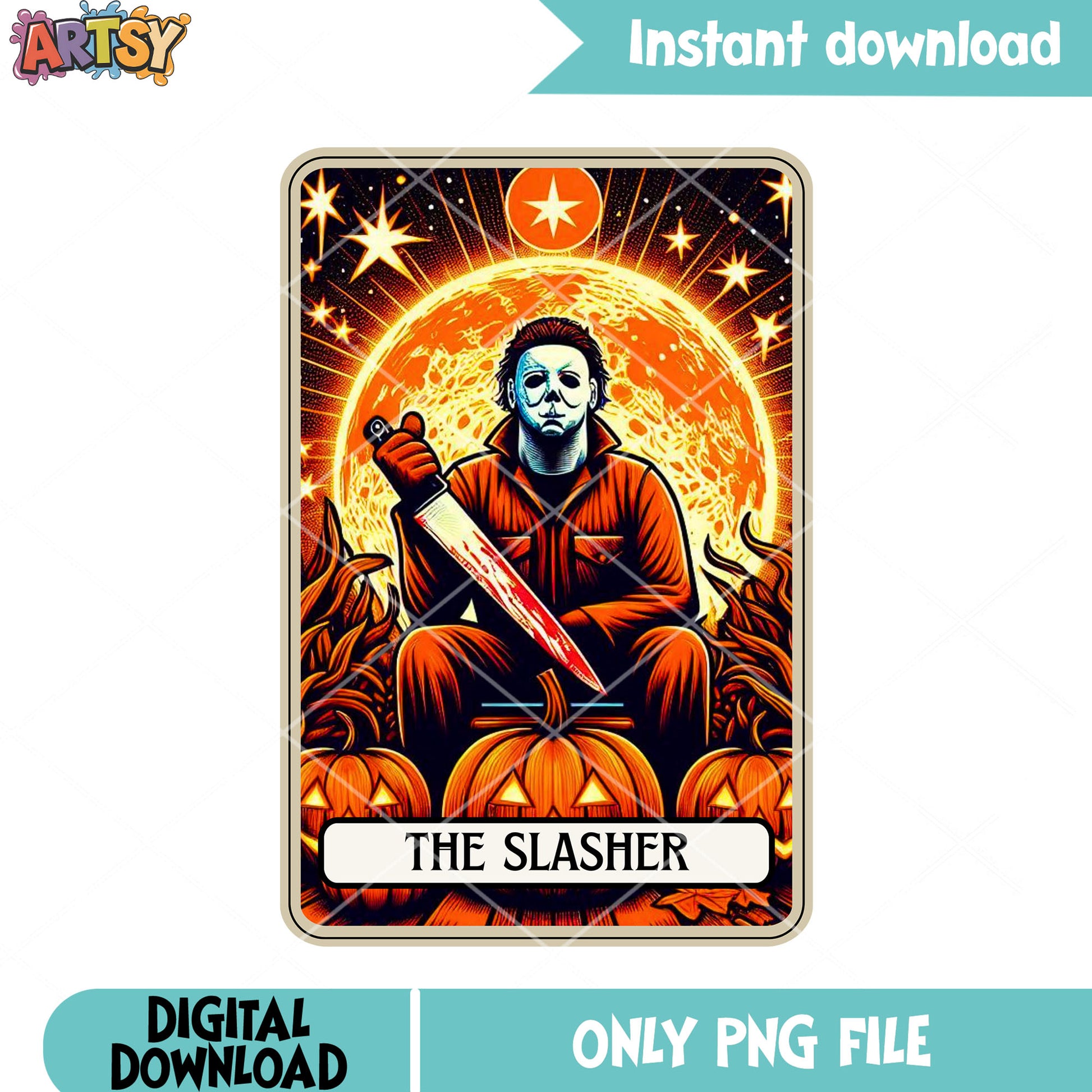 Sun the killer Michael myers png, starry night png, jack o lantern png