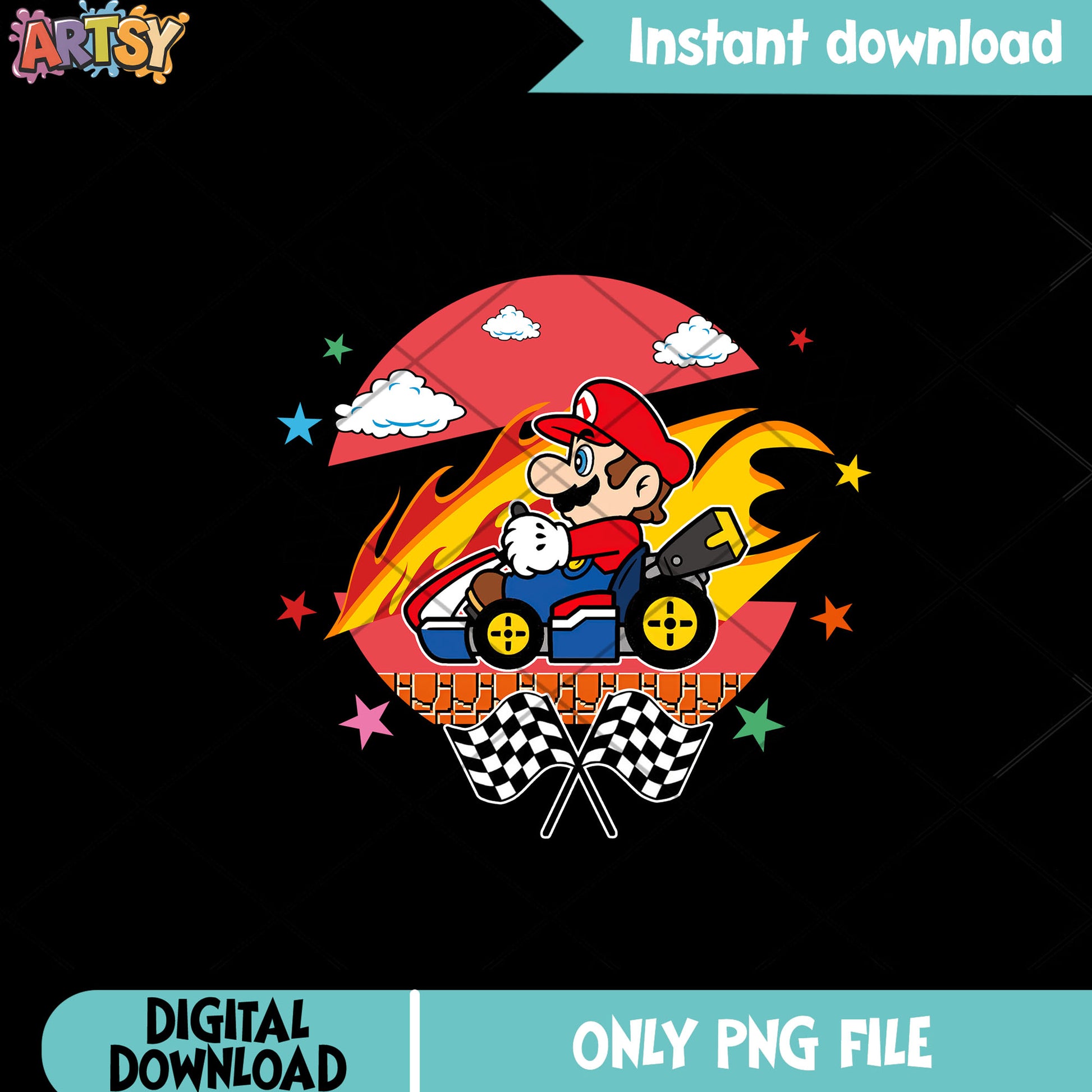 Suoer Mario kart png, video game png, nintendo art png