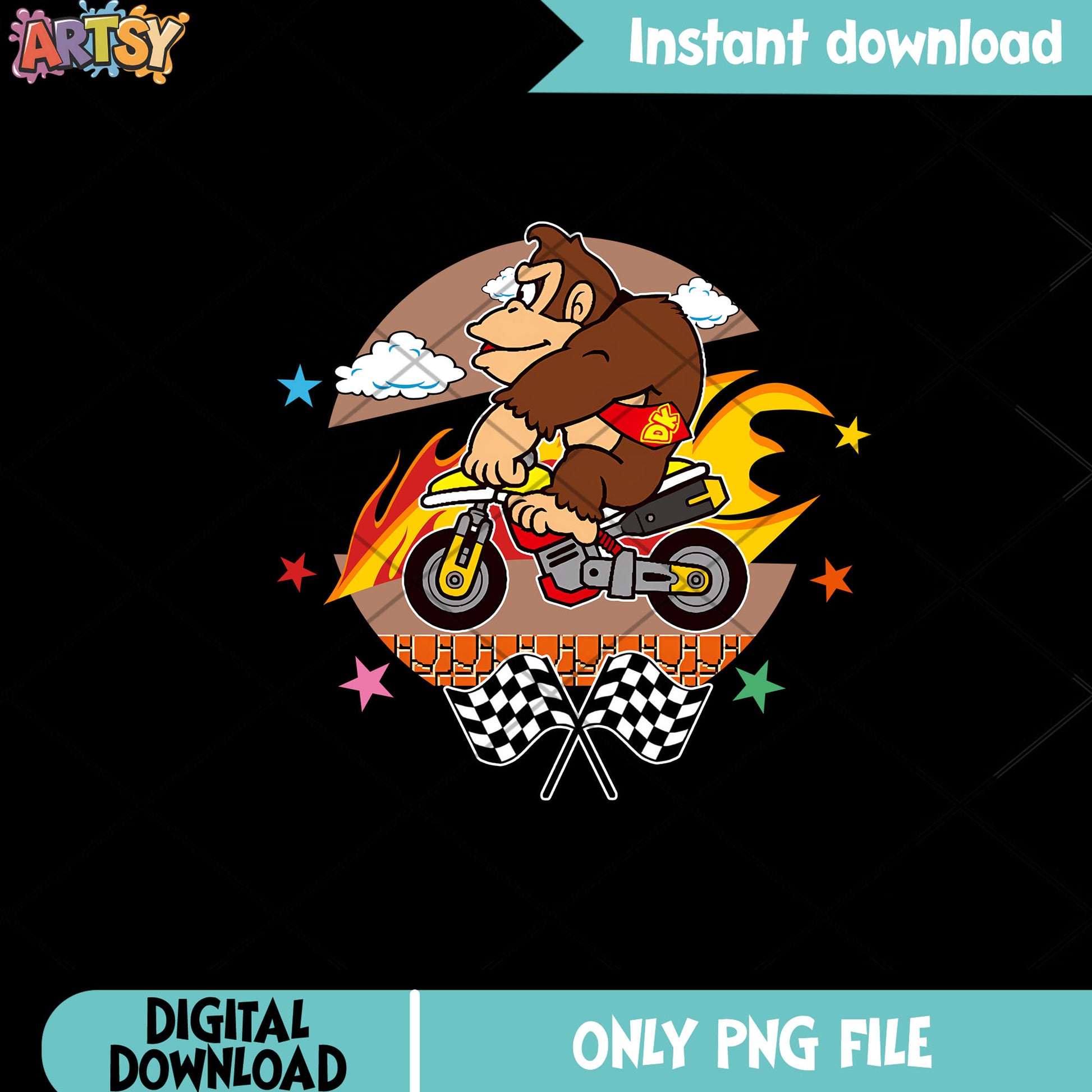 Super Donkey Kong racing png, Mario Kart png, Video game png