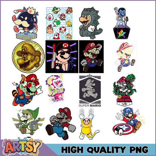 Super Mario PNG Bundle High-Quality Designs