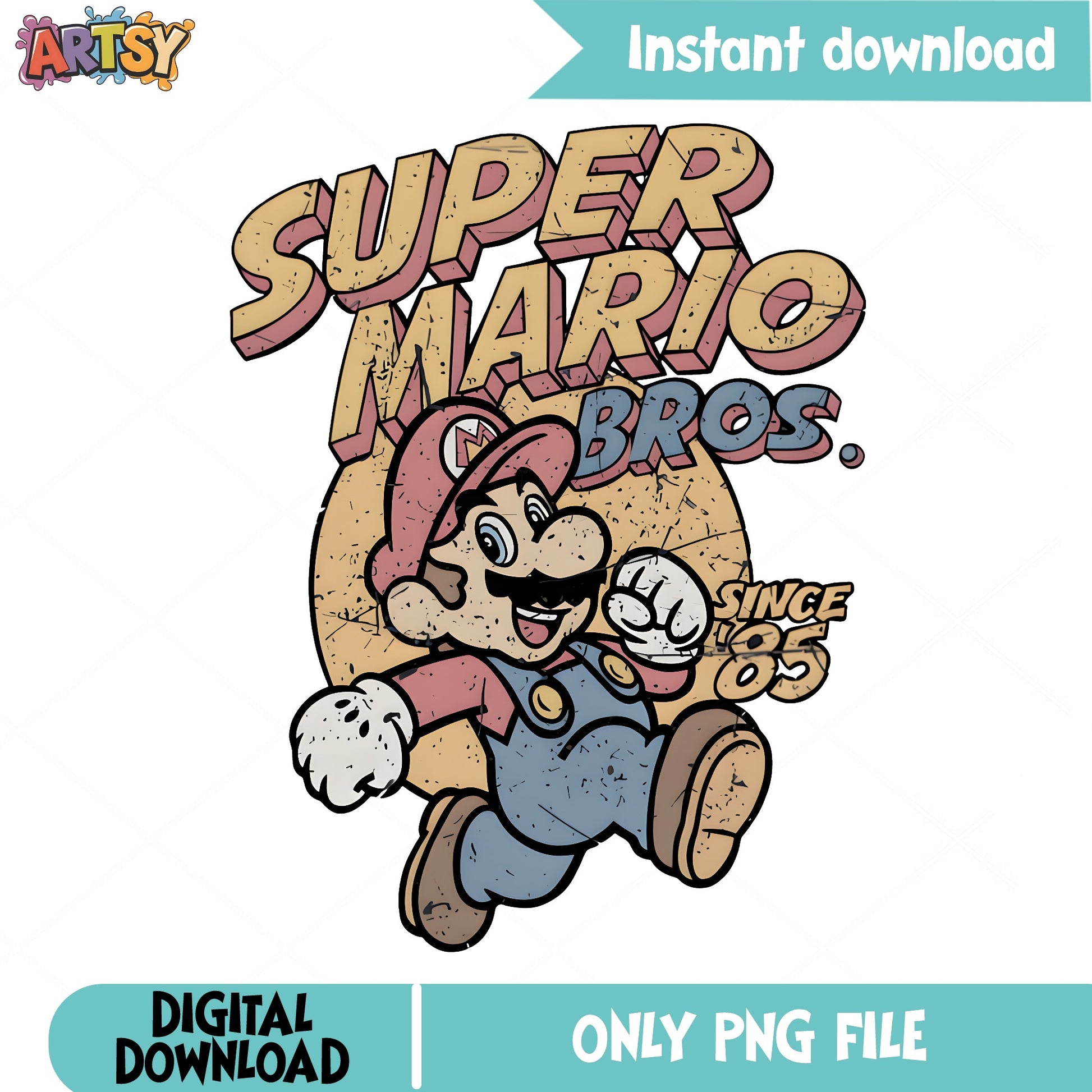 Super Mario Bros Retro PNG, Mario Since 85 PNG, Nintendo PNG