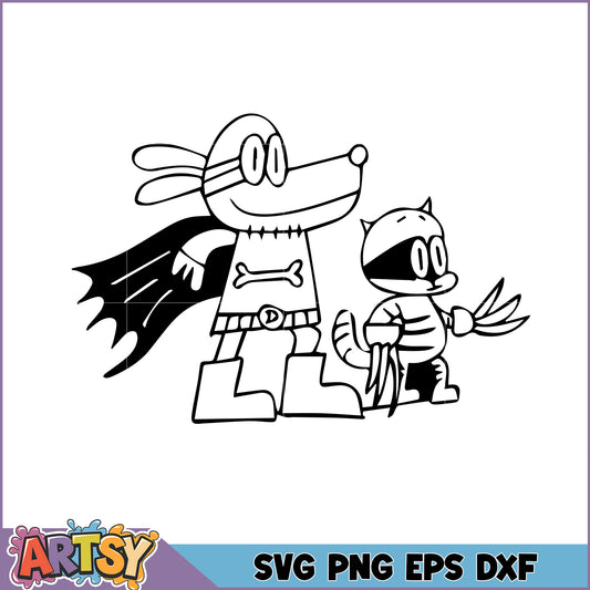 Superhero Dog and Raccoon SVG Clipart for Crafts