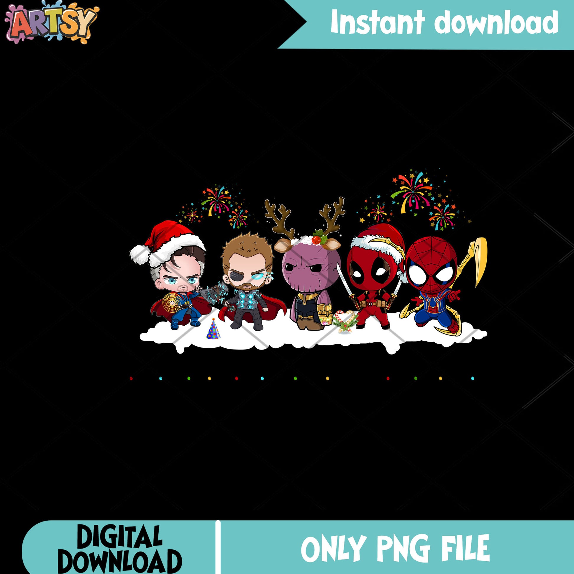Super hero chibi christmas png, dr strange png, avengers endgame png