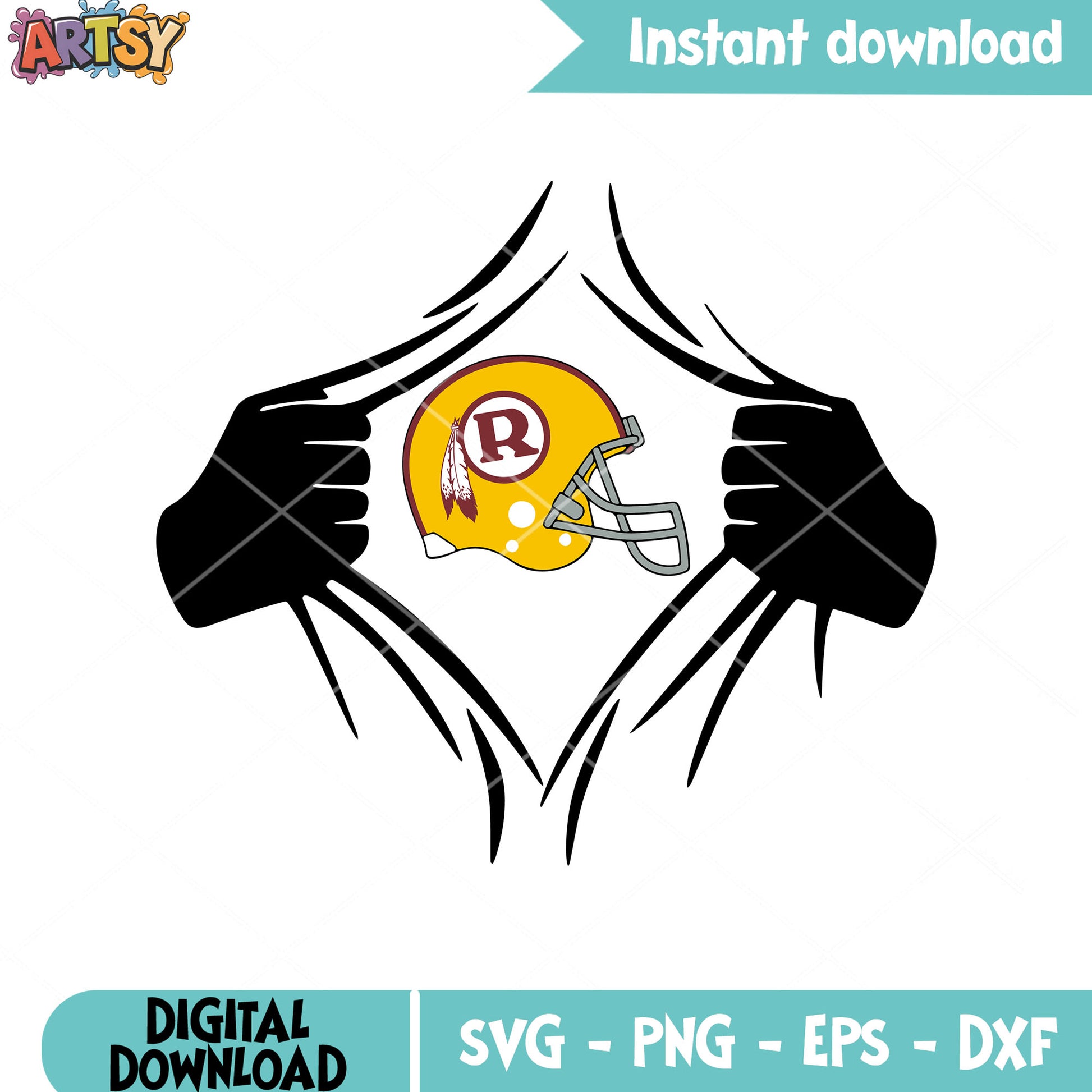 Superman costume golden helmets svg, nfl teams svg, boston redskins svg