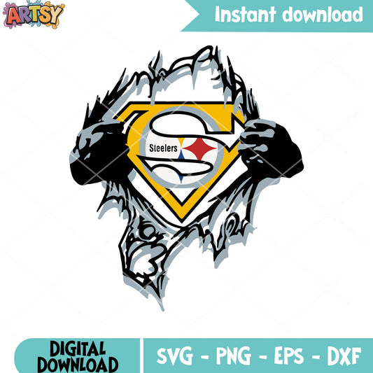 Superman nfl logo team svg, nfl logo svg, pittsburgh steelers svg