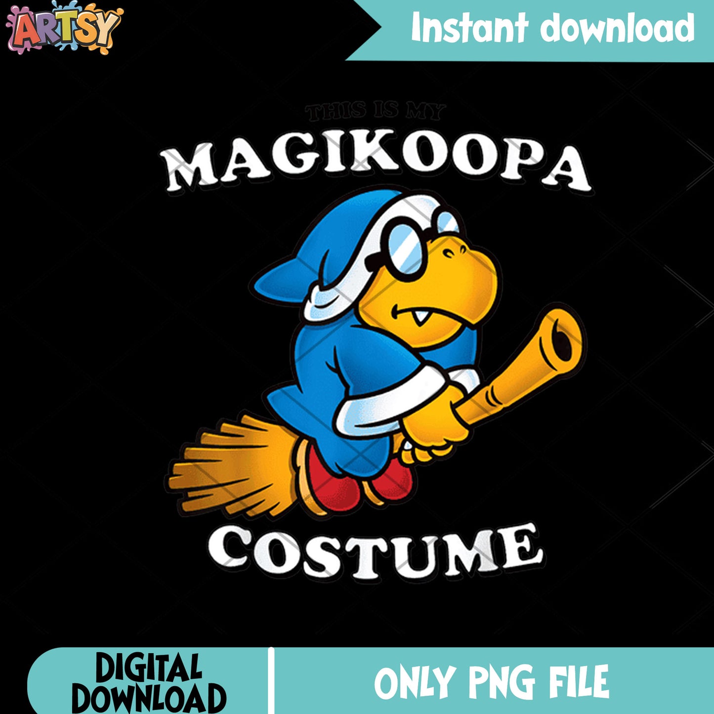 Super mario magikoopa costume png, video game mario png, nintendo art png