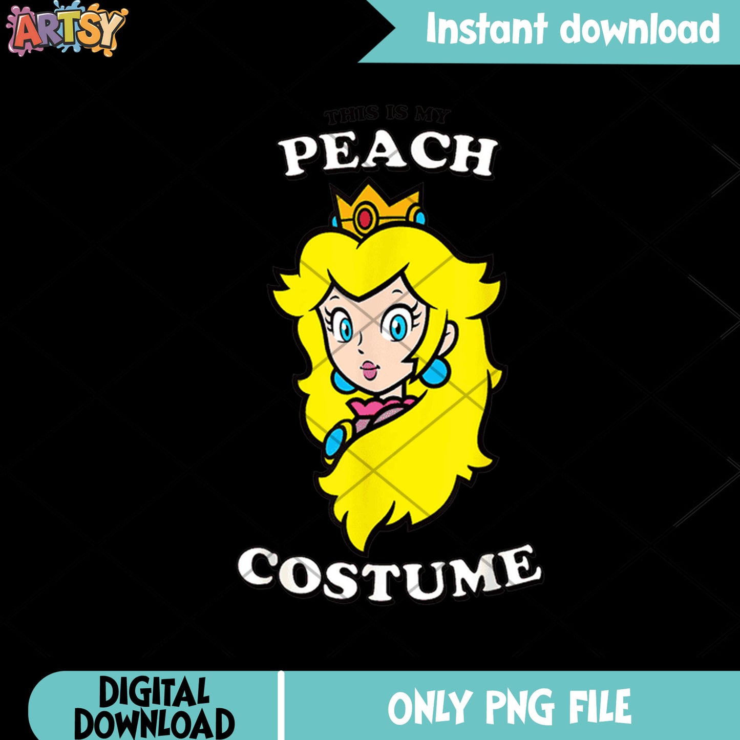 Super mario princess peach costume png, nintendo art png