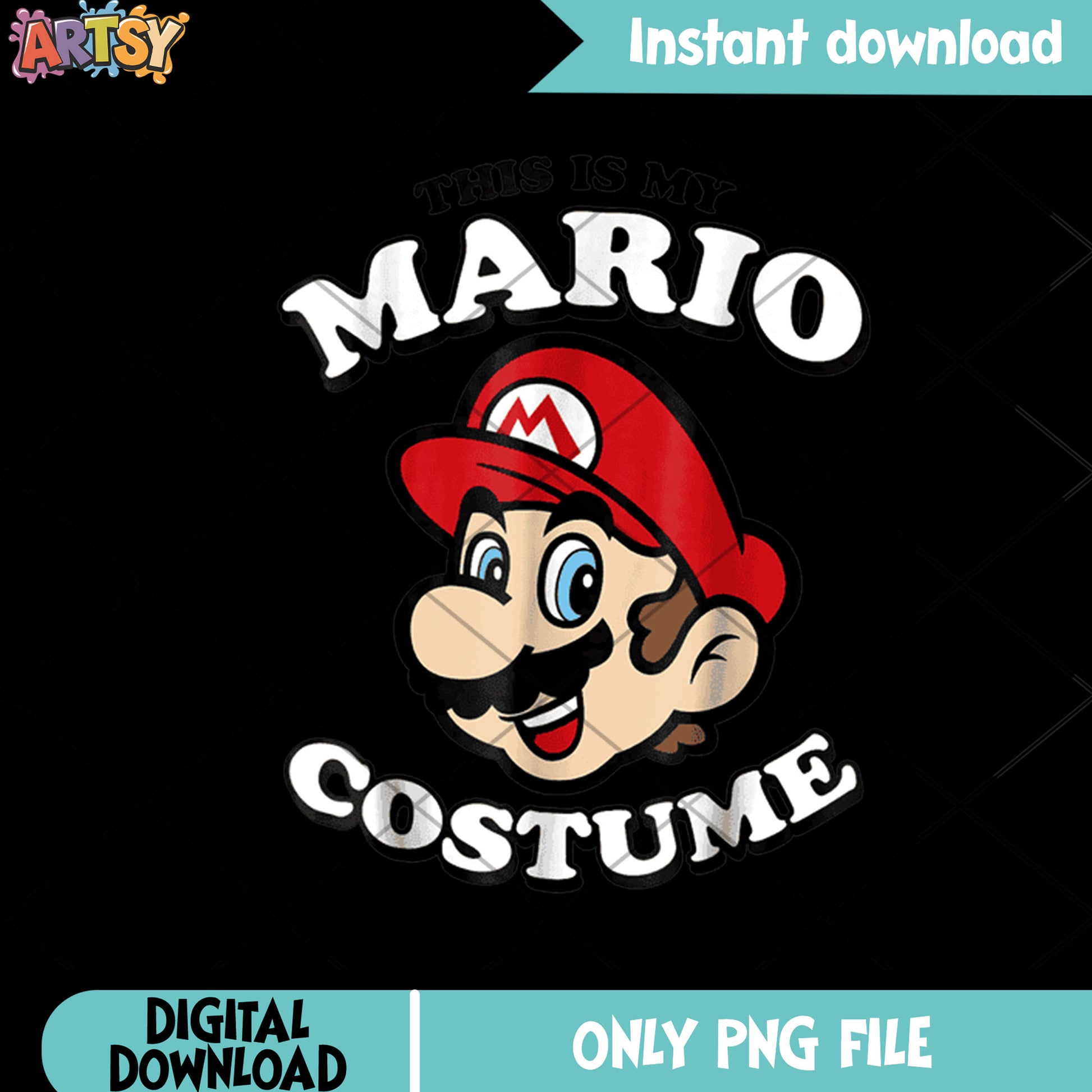 Super mario smile art png, mario costume png, nintendo art png