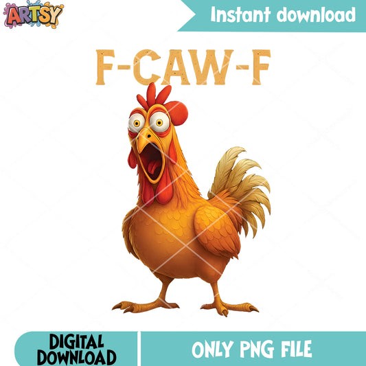 Suprised cocks chicken png, f caw f​ png, cute animal png