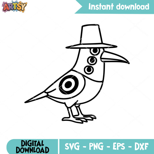 Sussy crow head outline svg, sussy huntrix svg, kpop netflix svg