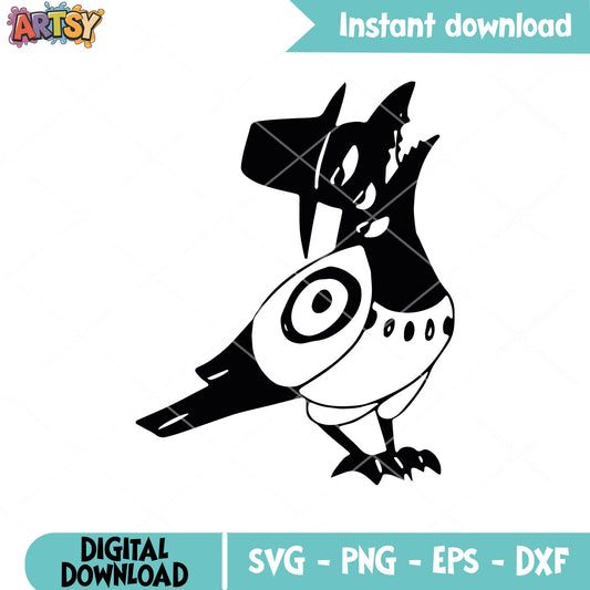 Sussy kpop crow outline svg, sussy kpop svg, kpop demon hunters svg